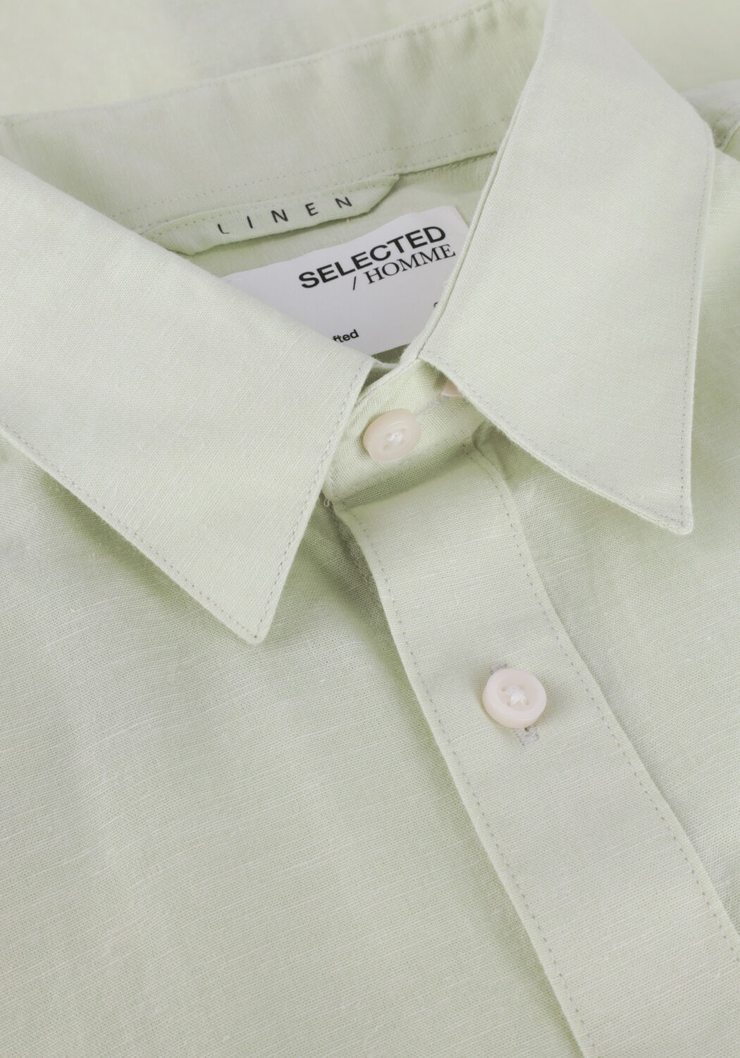 Groene SELECTED MEN Casual overhemd SLHSLIMNEW-LINEN SHIRTS SS CLASSIC W - large