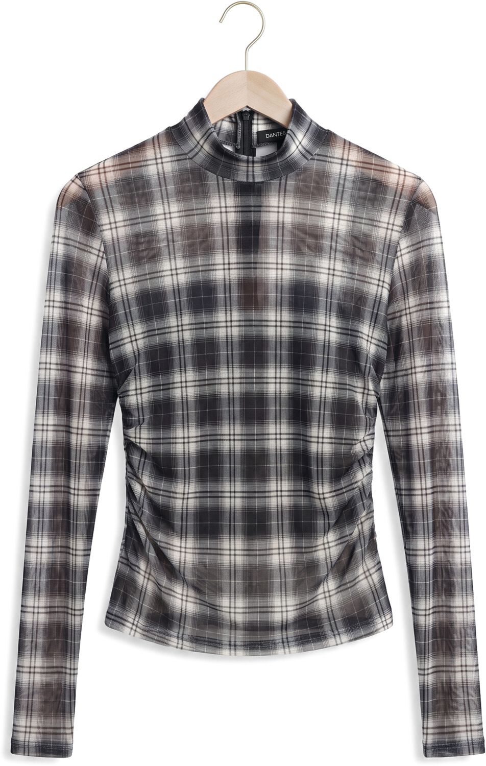 DANTE6 Dames Tops & T-shirts Casha Printed Check Mesh Top Multi