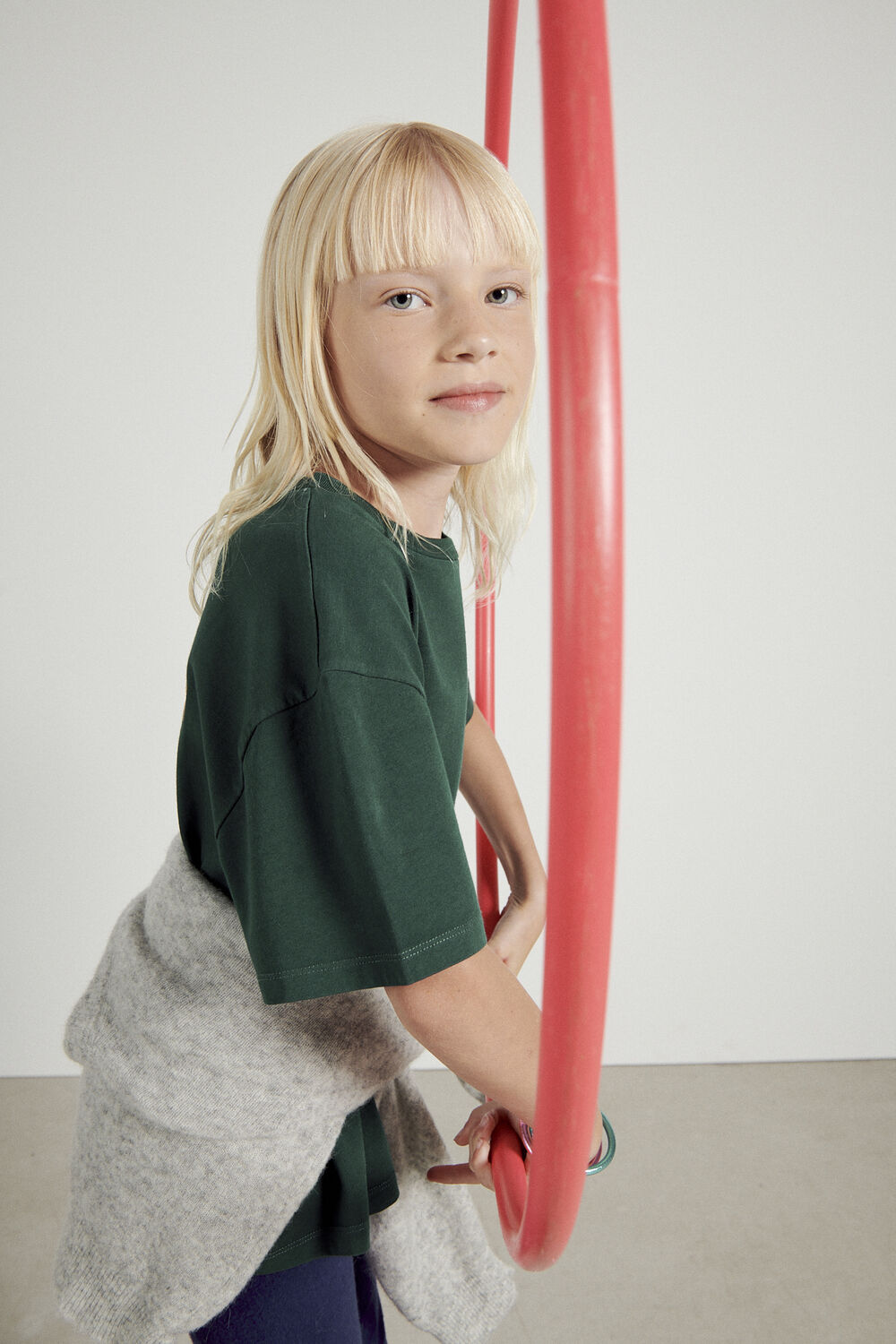 Donkergroene AMERICAN VINTAGE T-shirt FIZVALLEY - large