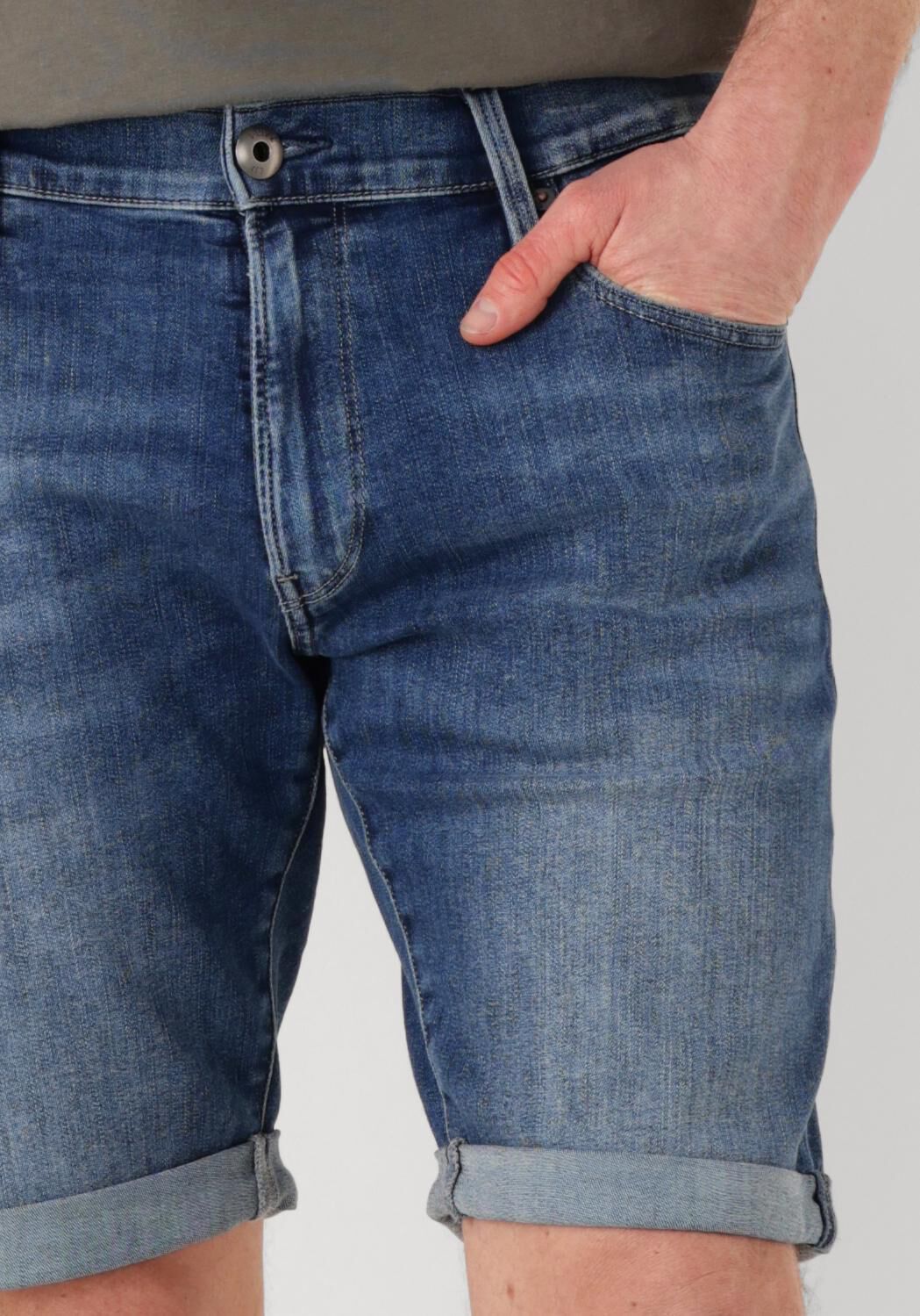 G-STAR RAW Heren Jeans 3301 Slim Short Blauw