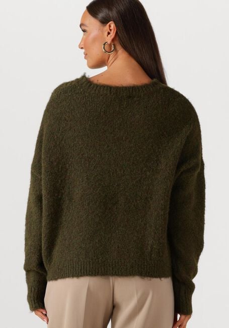 Donkergroene SUMMUM Trui EMBELLISHED SWEATER COZY MELANGE KNIT - large