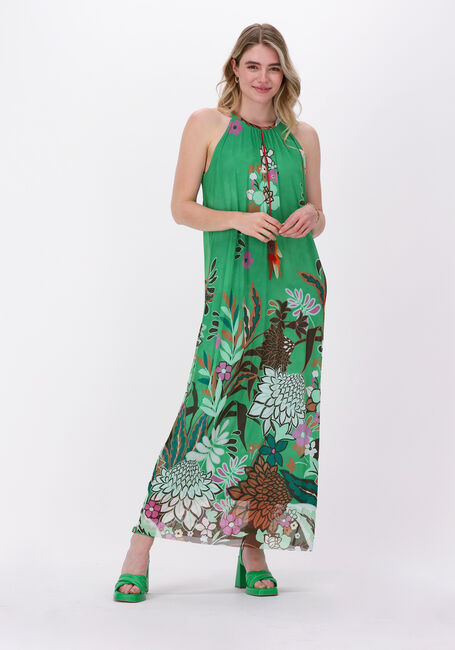 Groene ANA ALCAZAR Maxi jurk MAXI DRESS FEATHER DECO OKOTEX 100 - large