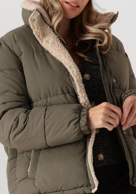 Groene ANOTHER LABEL Gewatteerde jas MILLE TEDDY PUFFER - large