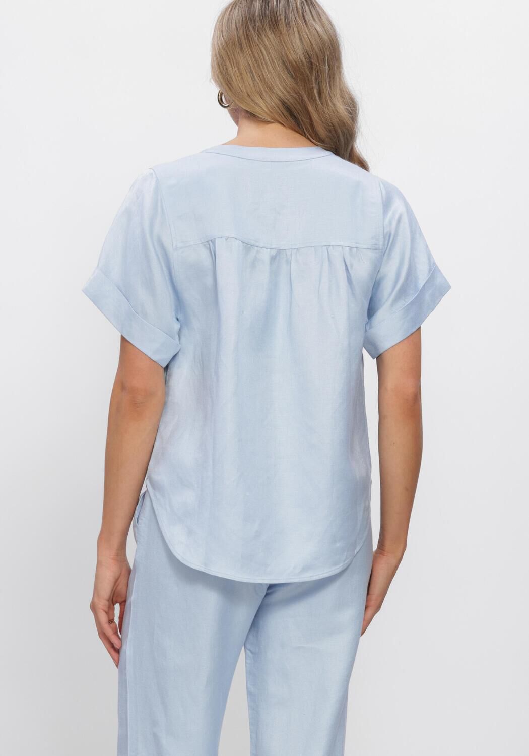 Blauwe MINUS Blouses MSJUNO LINEN BLOUSE - large