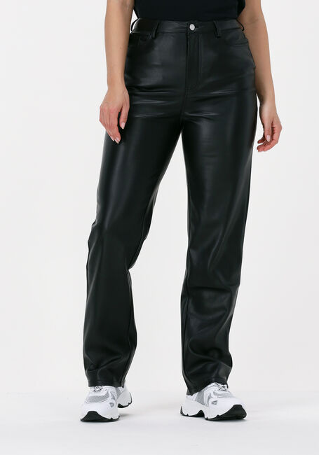 Zwarte NA-KD Chino HIGHWAIST PU PANTS - large