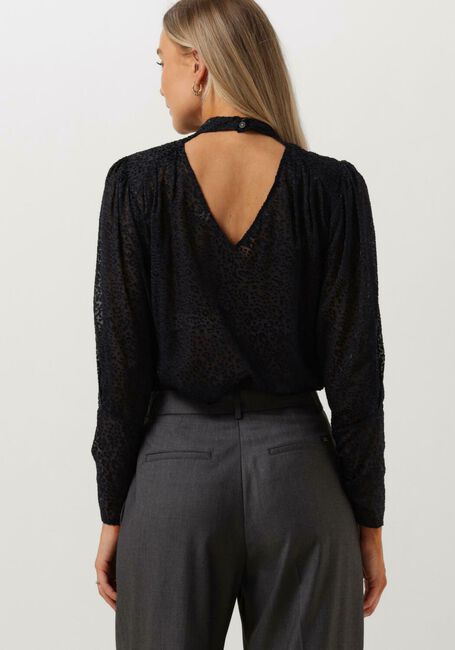 Blauwe SCOTCH & SODA Blouse MOCK NECK TOP WITH OPEN BACK DETAIL - large