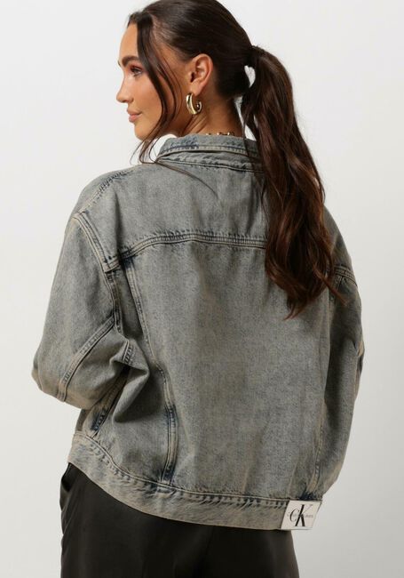 Blauwe CALVIN KLEIN Spijkerjas BOXY DENIM JACKET - large