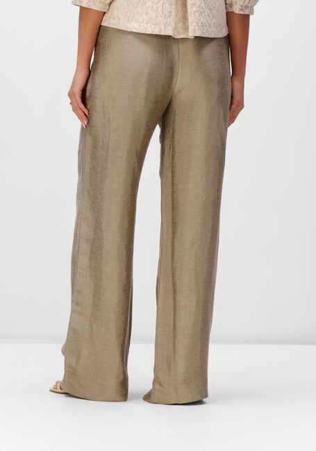 Khaki BY-BAR Wijde broek BENJI GLOSS PANT - large