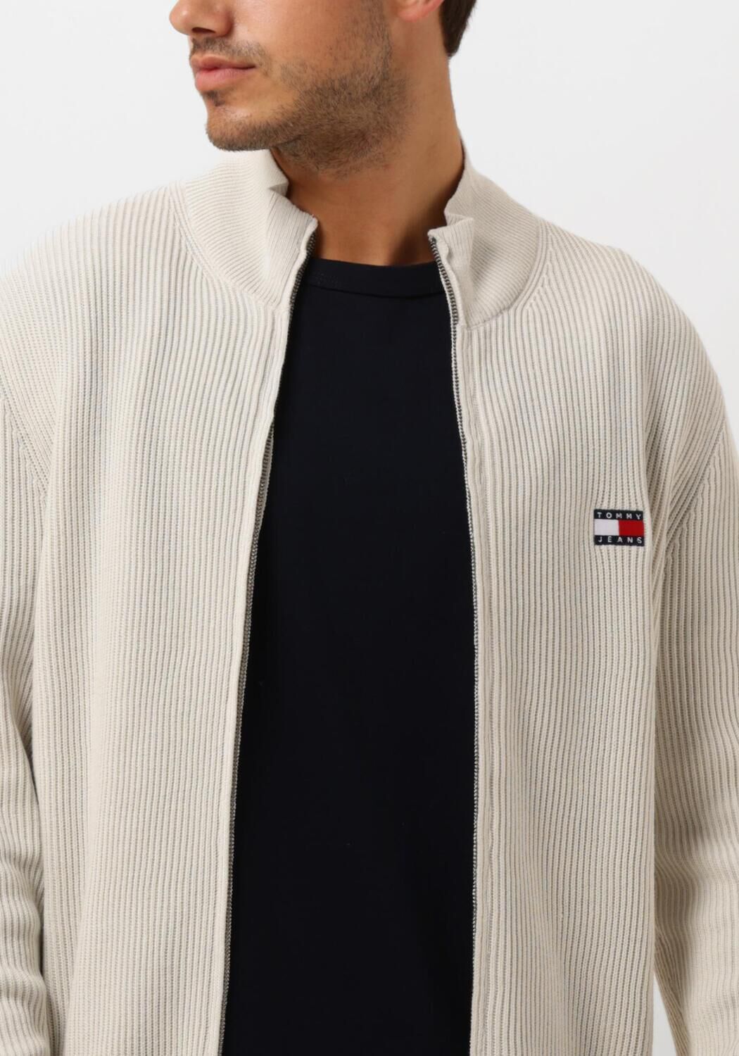 TOMMY JEANS Heren Truien & Vesten Tjm Slim Xs Badge Zip Thru Beige