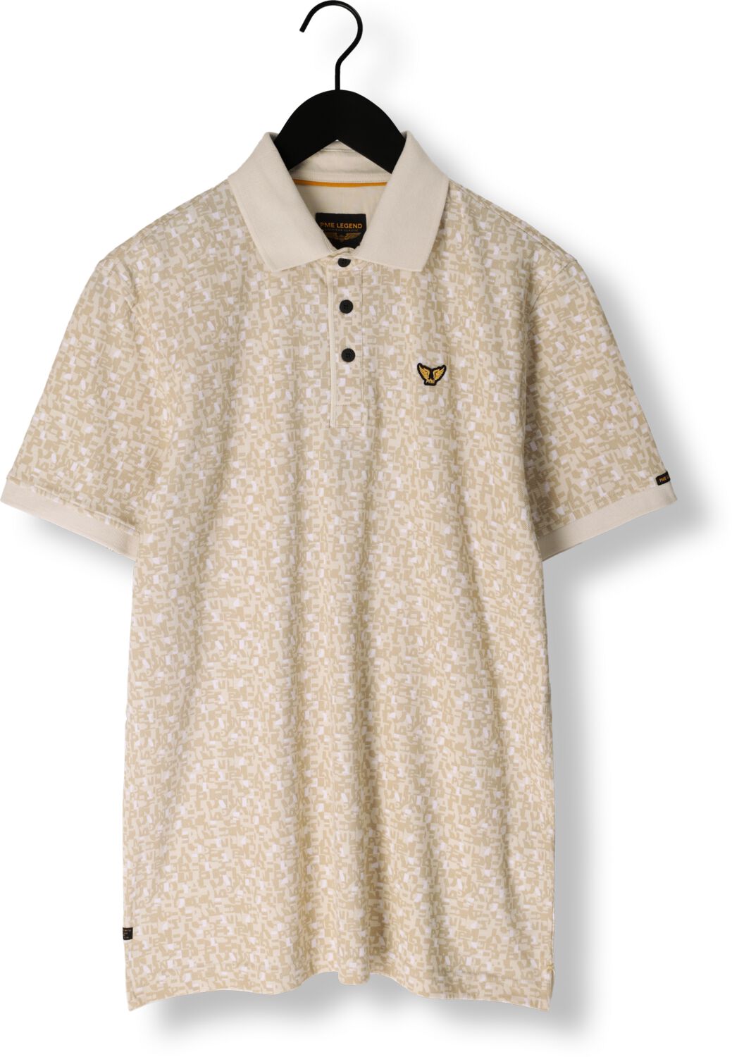 PME LEGEND Heren Polo's & T-shirts Short Sleeve Polo Fine Pique All Over Print Beige