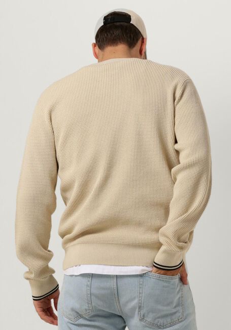 Beige FRED PERRY Trui WAFFLE STITCH CREW NECK JUMPER - large