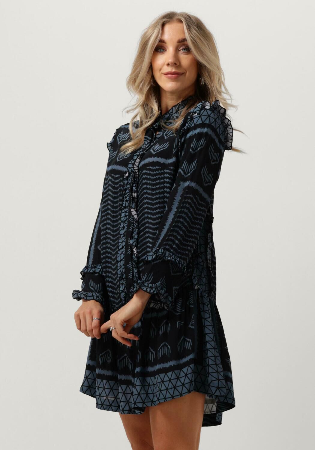 donkerblauwe rough studios mini jurk blair dress