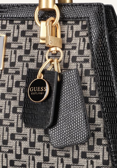 Zwarte GUESS Handtas STEPHI BAMBOO SATCHEL Zwarte GUESS Handtas STEPHI BAMBOO SATCHEL - large