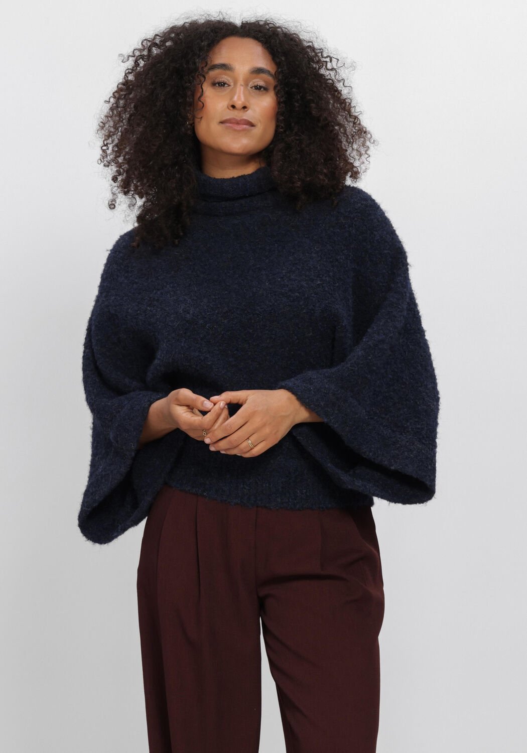 Donkerblauwe AIMEE THE LABEL Truien/vesten NAMIBIAW6 KNITTED SWEATER - large