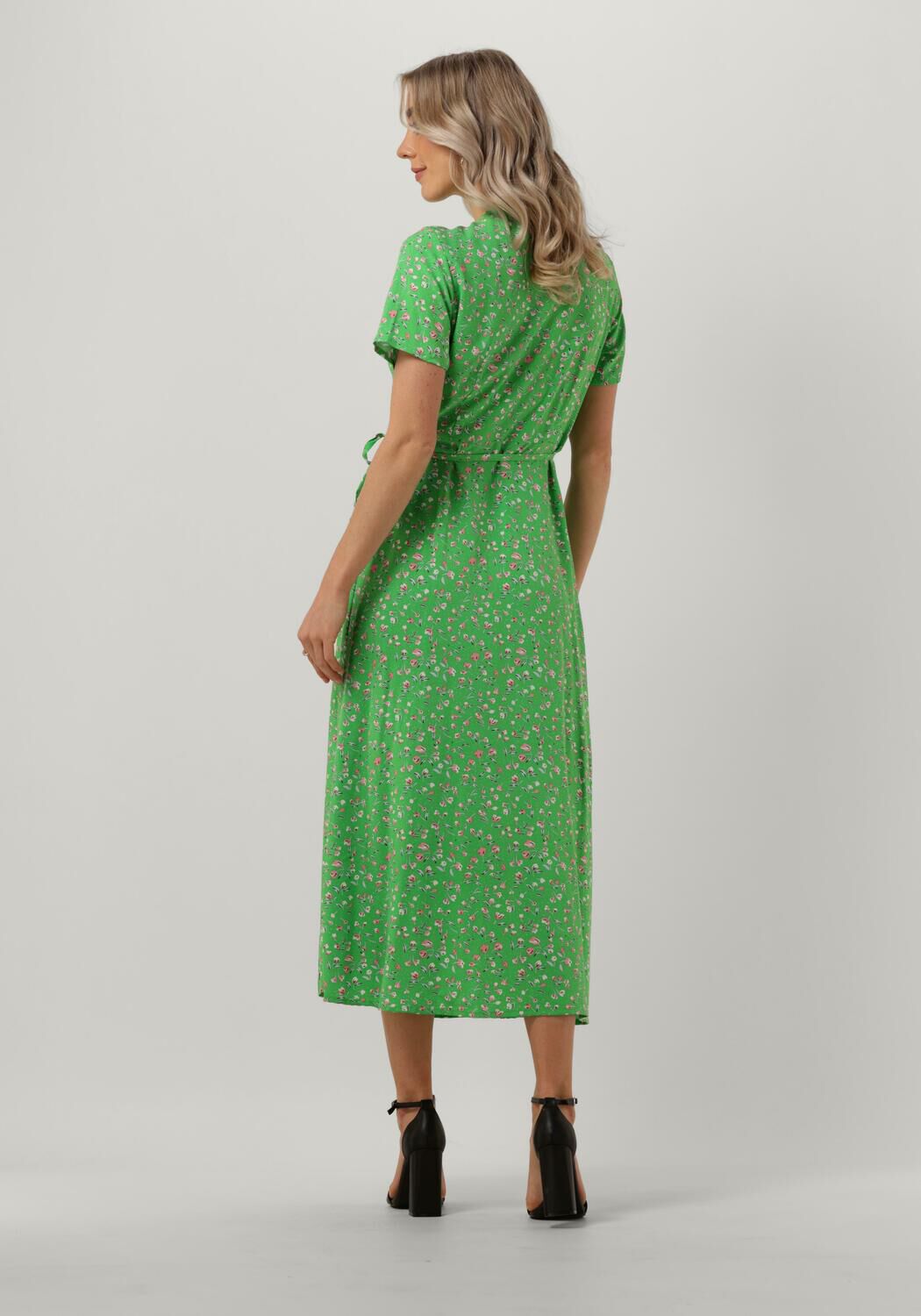 groene object midi jurk objema elise s s long wrap dress