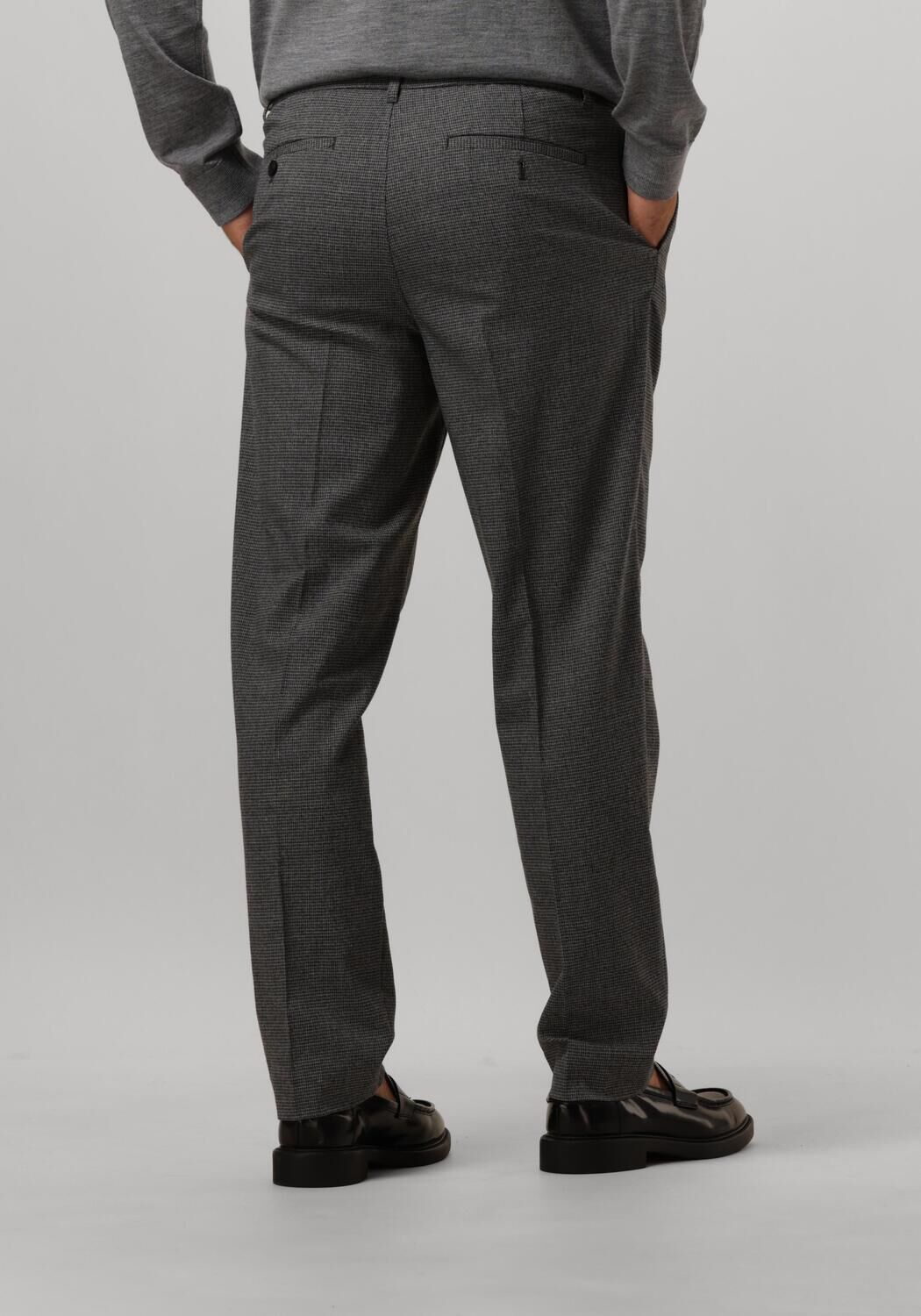 SELECTED HOMME Heren Broeken Slh190-reg Tapered Leroy Pleat Pans Donkergrijs