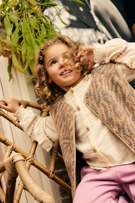 Beige DAILY7 Gilet TEDDY GILET ANIMAL - large