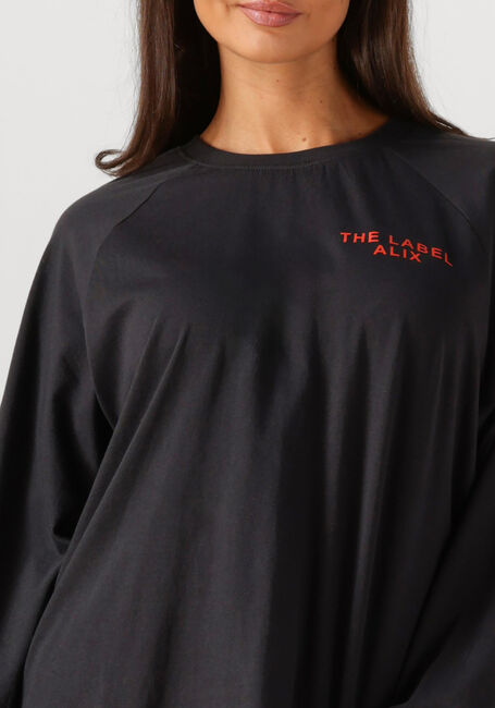 Zwarte ALIX THE LABEL T-shirt LADIES KNITTED RAGLAN LONGSLEEVE - large