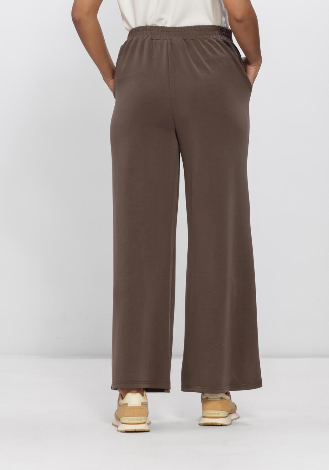 Bruine MY ESSENTIAL WARDROBE Wijde broek MWHELLE WIDE PANT - large