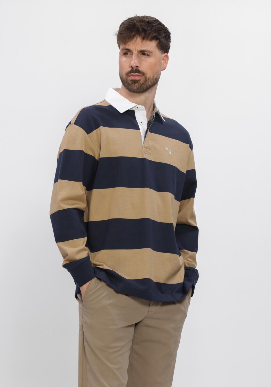 Beige BARBOUR Polo BROOME RUGBY SHIRT - large