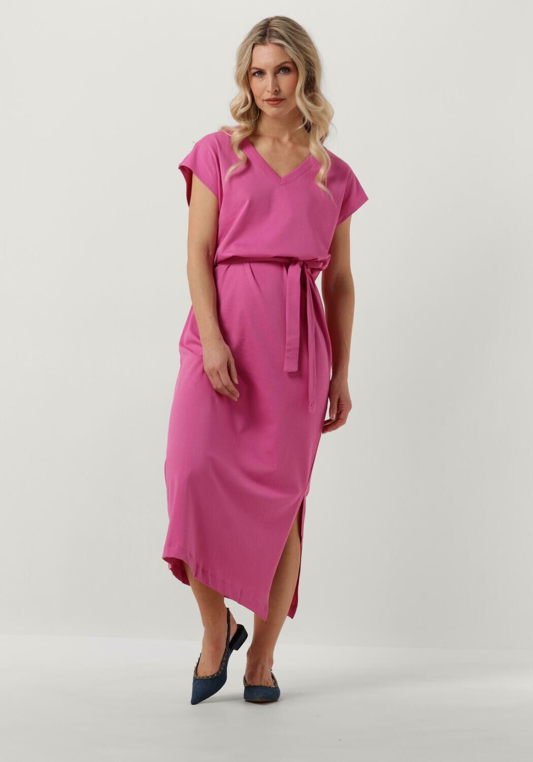 SELECTED FEMME Dames Jurken Slfessential Sl V-neck Ankle Dress Noos Roze