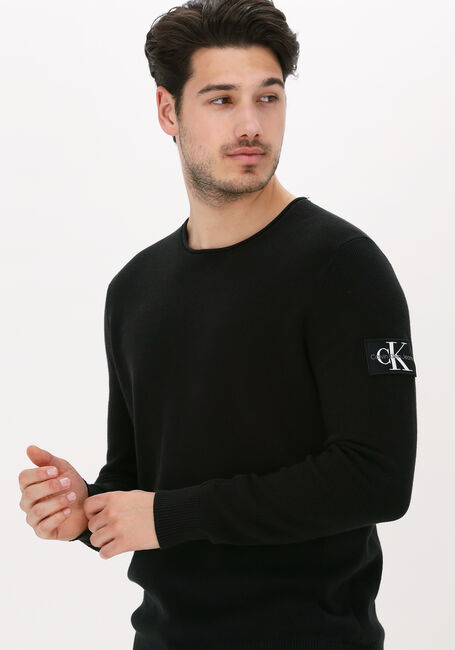 Zwarte CALVIN KLEIN Trui MONOGRAM BADGE CREW NECK SWEATER - large