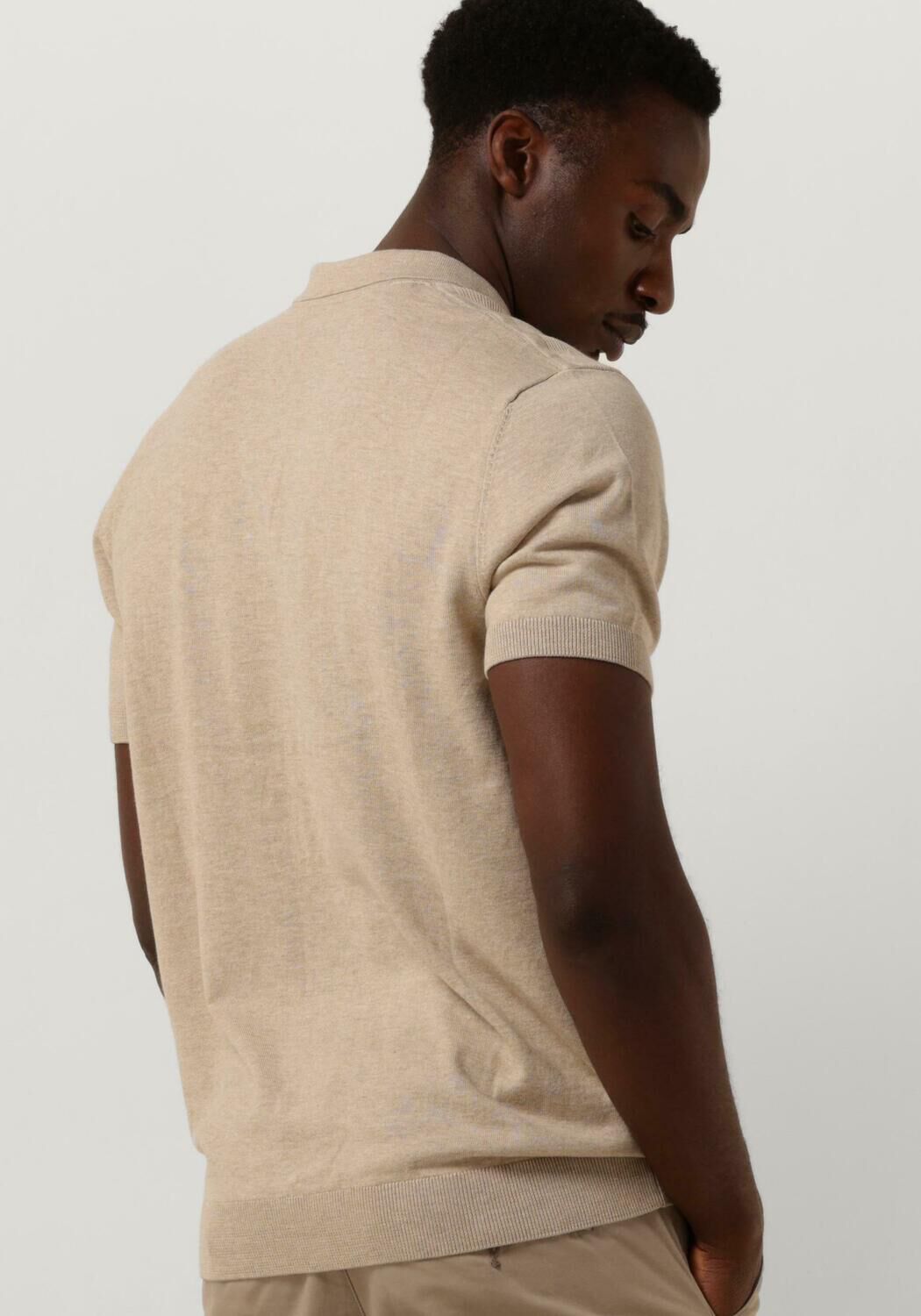 SELECTED HOMME Heren Polo's & T-shirts Slhberg Ss Knit Polo Noos Beige