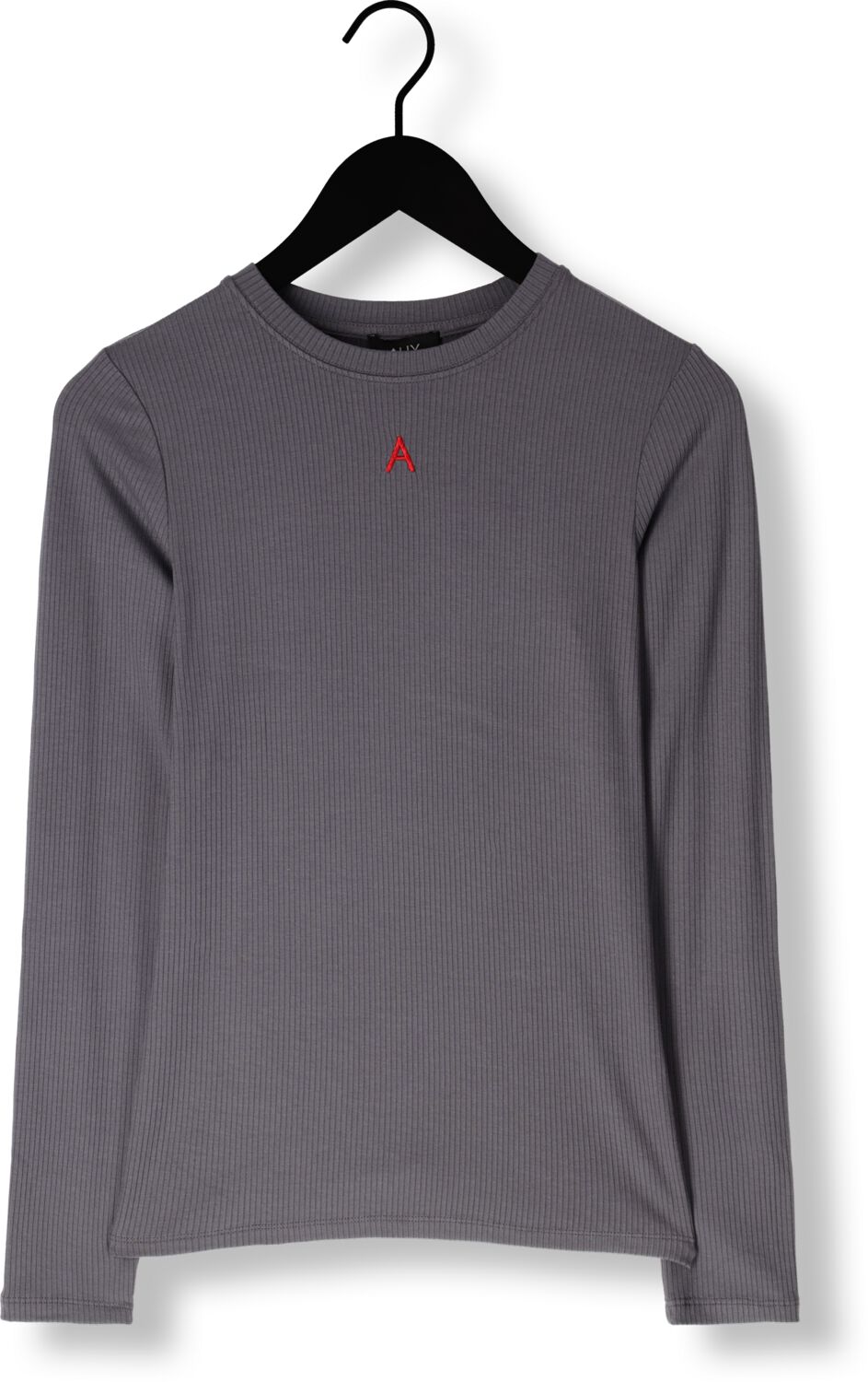 ALIX THE LABEL Dames Tops & T-shirts Ladies Knitted Modal Longsleeve Top Donkergrijs