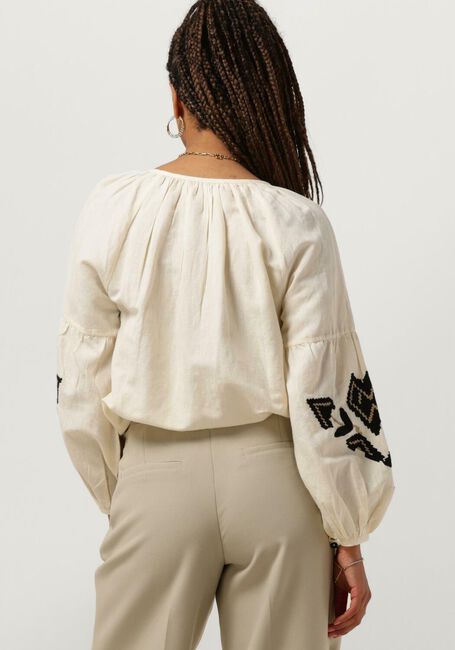 Gebroken wit SUMMUM Blouses TOP LINNEN HEAVY EMBROIDERY - large