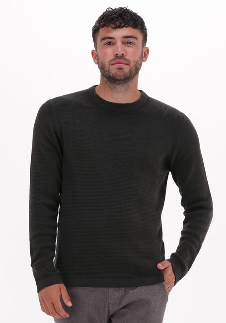 Groene SELECTED HOMME Trui ROCKS LS KNIT CREW NECK W NAW - large
