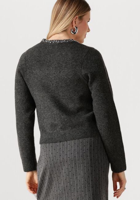 Donkergrijze NEO NOIR Vest MARIE STONE KNIT CARDIGAN - large