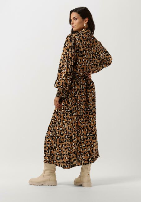 Bruine COLOURFUL REBEL Maxi jurk KERA LEOPARD MAXI SHIRT DRESS - large