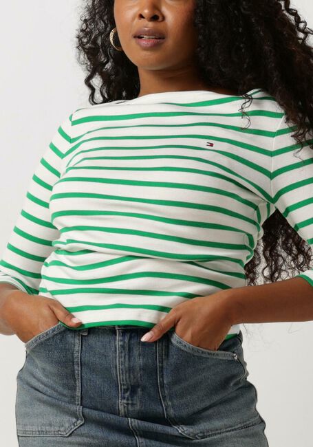 Groene TOMMY HILFIGER Tops & T-shirts NEW CODY SLIM BOAT-NK 3/4 SLEEVE - large