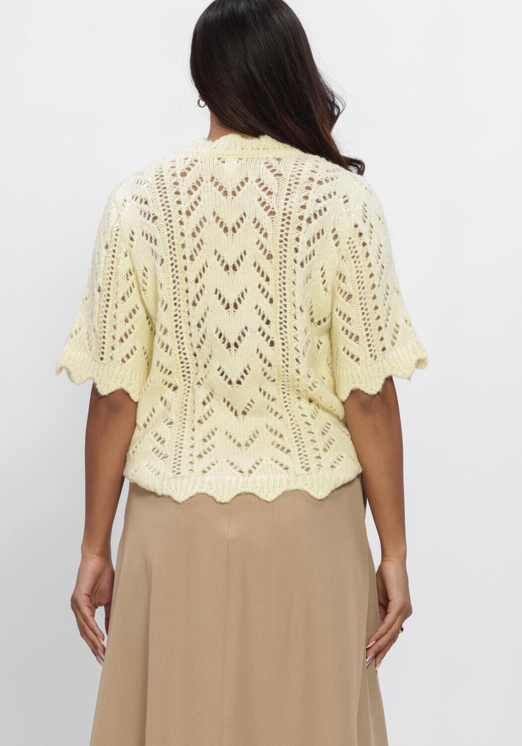 Gele Y.A.S. Truien/vesten YASVIENNA SS KNIT CARDIGAN S. - large