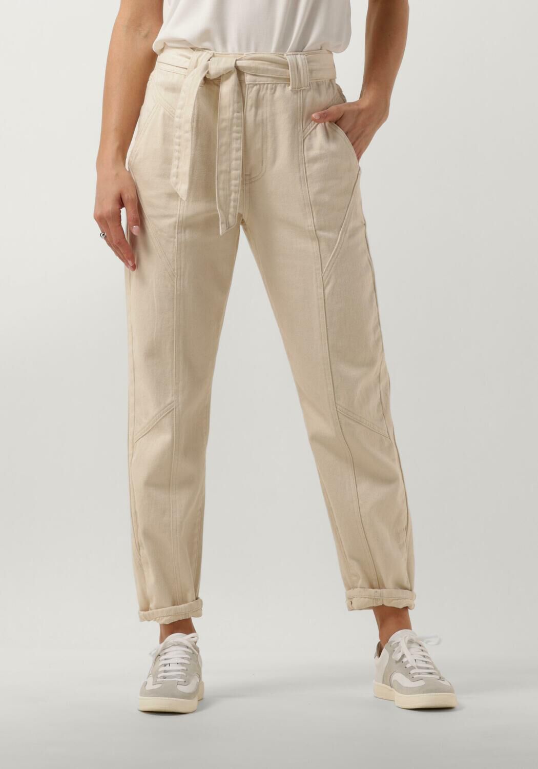 MINUS Dames Broeken Vasia High Waisted Pants Creme