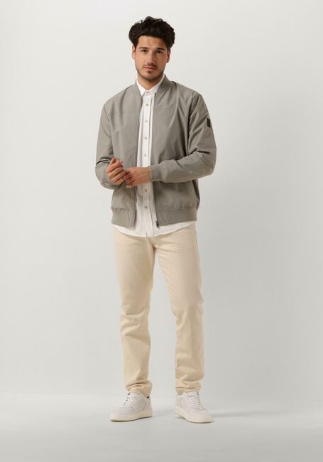 Lichtgrijze CAST IRON Casual overhemd LONG SLEEVE SHIRT TWILL JERSEY 2 TONE - large