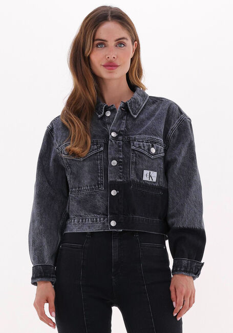 dood puur bevroren Zwarte CALVIN KLEIN Spijkerjas CROPPED OVERSIZED DENIM JACKET | Omoda