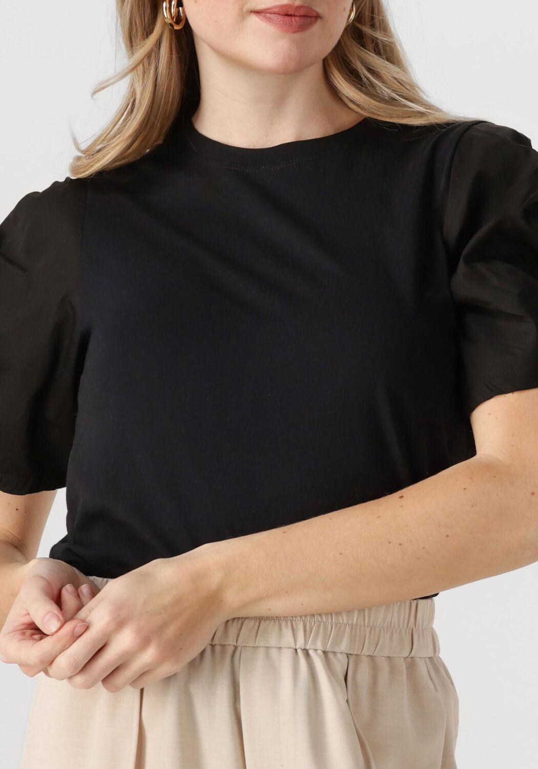 INWEAR Dames Tops & T-shirts Payanaiw Woven Trim Shirt Zwart