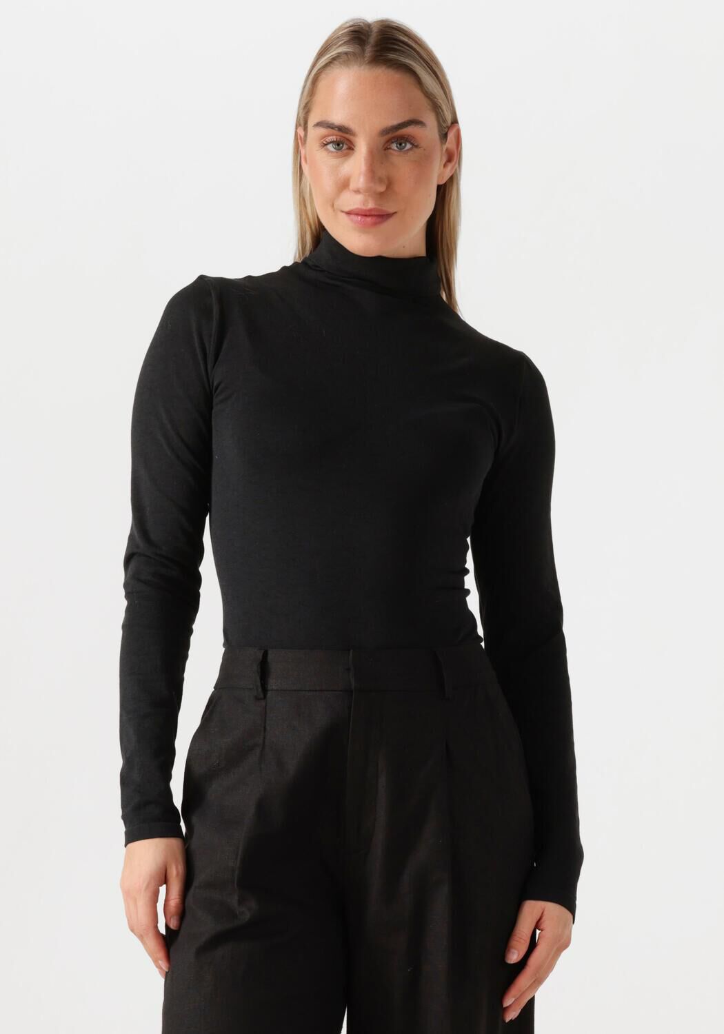 Wolford Colorado Bodysuit Lange Mouwen Hoge Hals Black Dames