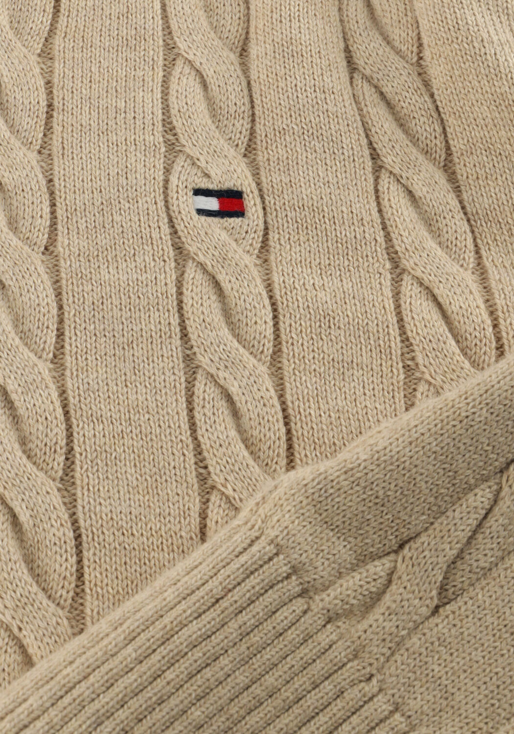 Beige TOMMY HILFIGER Trui CABLE SWEATER - large