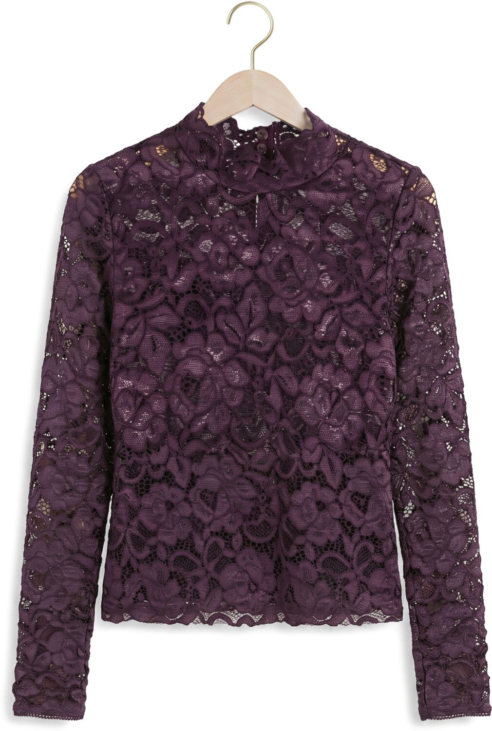 Y.A.S. YAS Dames Blouses Yaslacey Ls Lace Top Paars