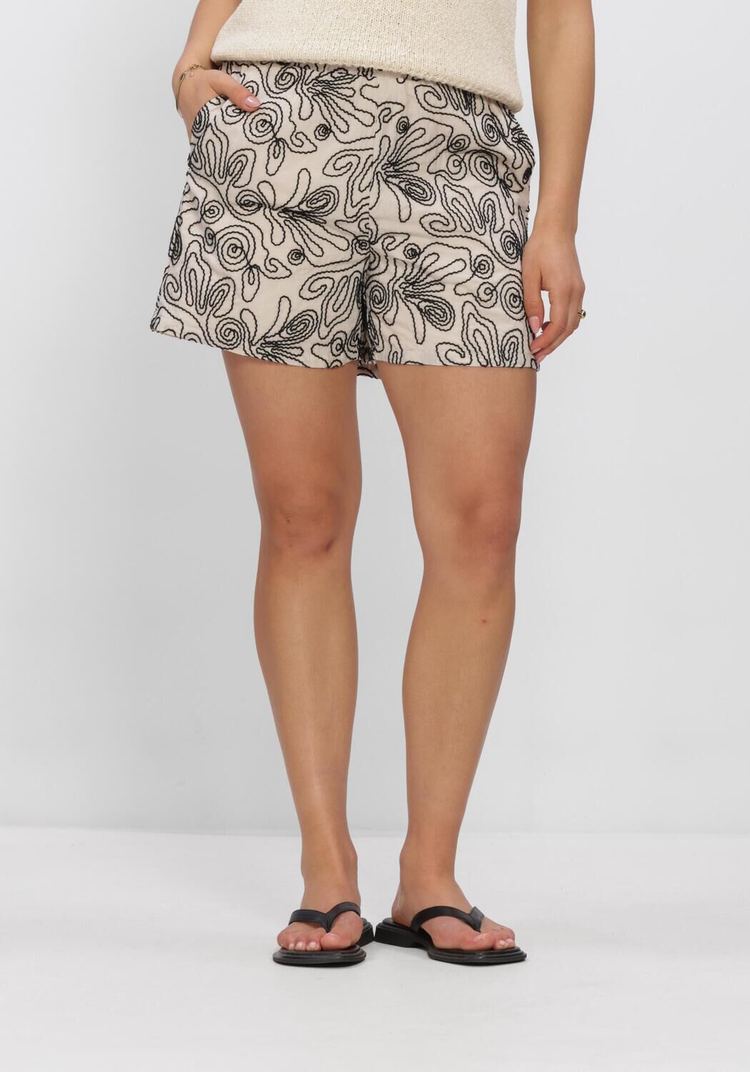 Beige OBJECT Shorts OBJKERRY HW SHORTS - large