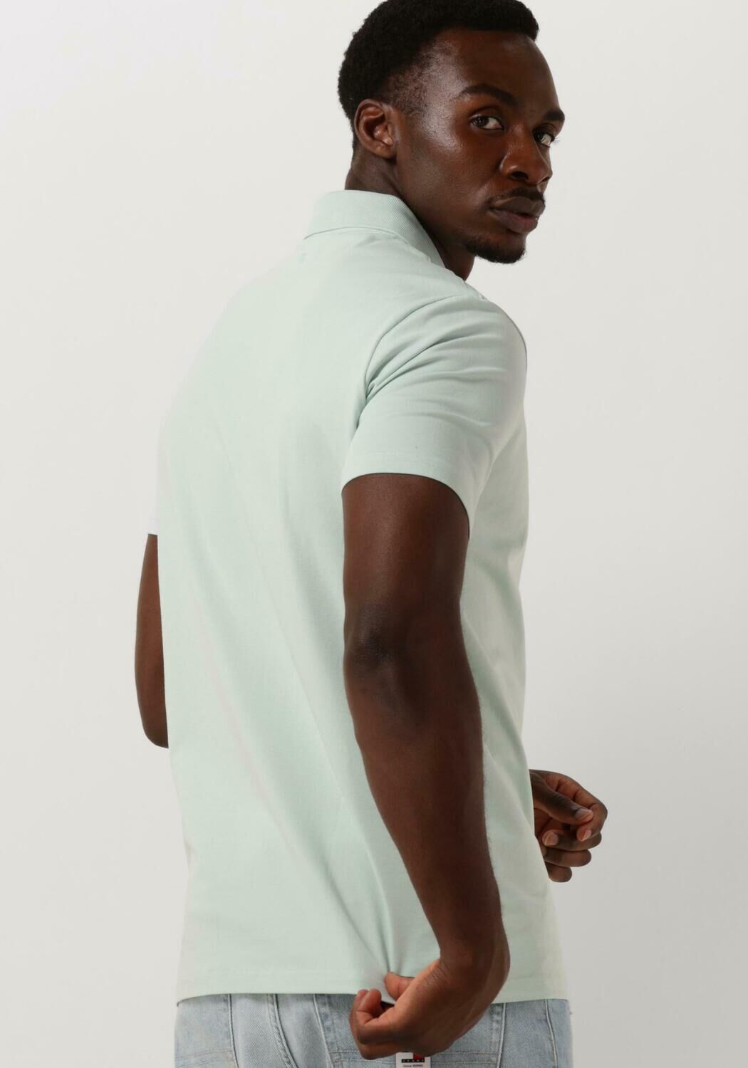 PURE PATH Heren Polo's & T-shirts Shortsleeve Polo With Chest Print Mint