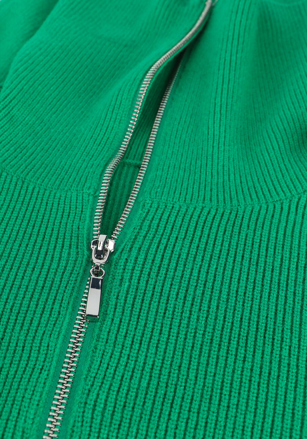 Groene Y.A.S. Mini jurk YASDALMA LS ZIP KNIT DRESS - large