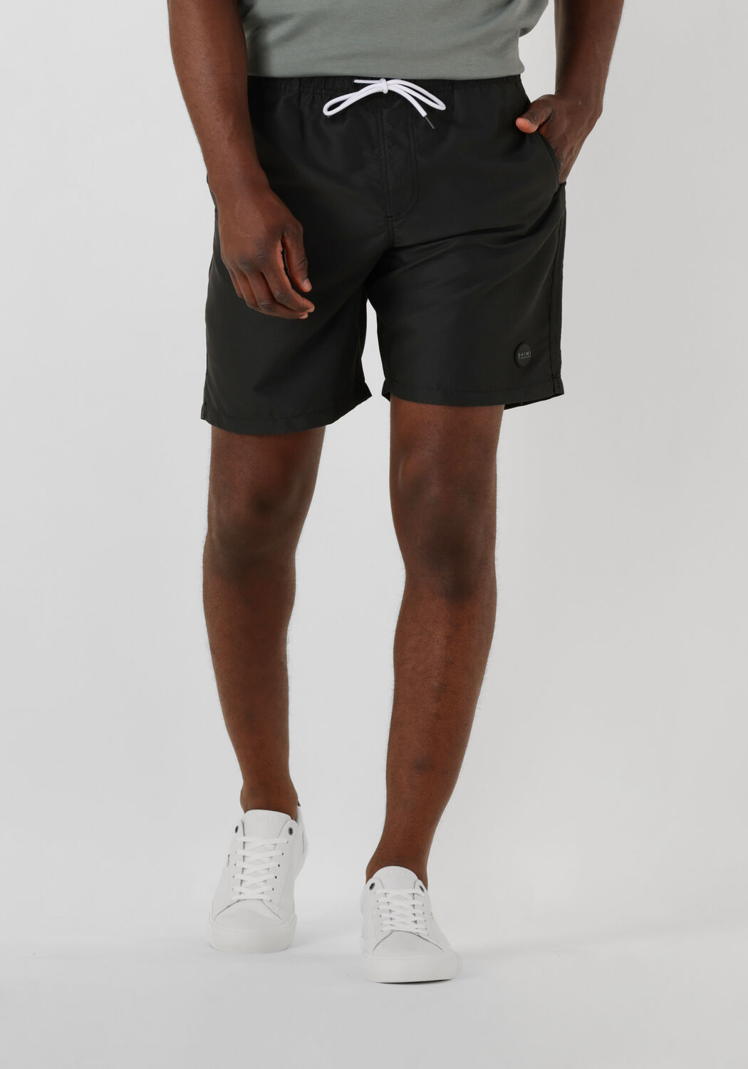 SHIWI Heren Zwembroeken Men Mike Swim Shorts 7 Inch Solid Zwart