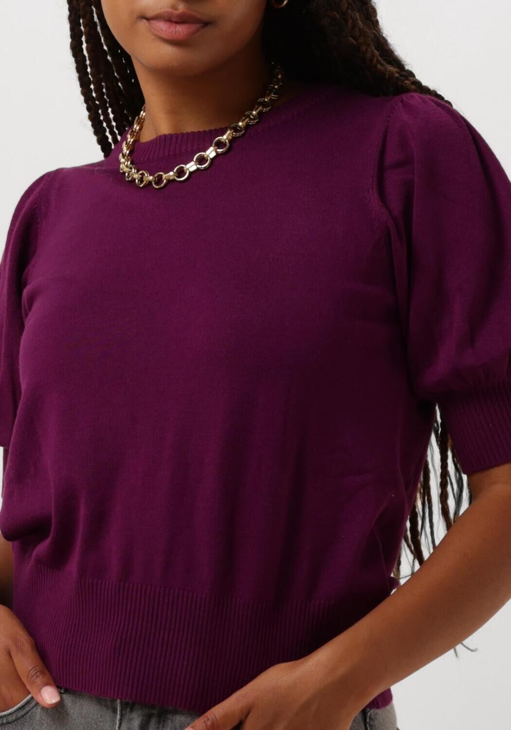 MINUS Dames Tops & T-shirts Liva Knit Tee Paars