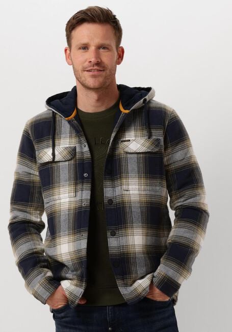 Blauwe PME LEGEND Overhemden LONG SLEEVE SHIRT CTN FLANEL CHECK QUILTED - large