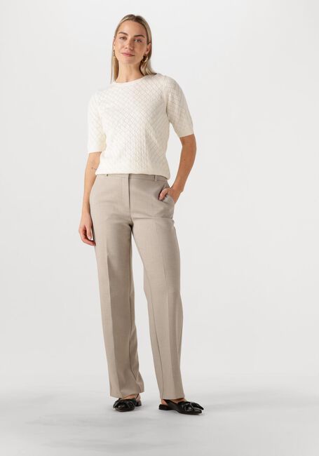 Gebroken wit SELECTED FEMME Top SLFHELEN 2/4 KNIT BOAT NECK - large