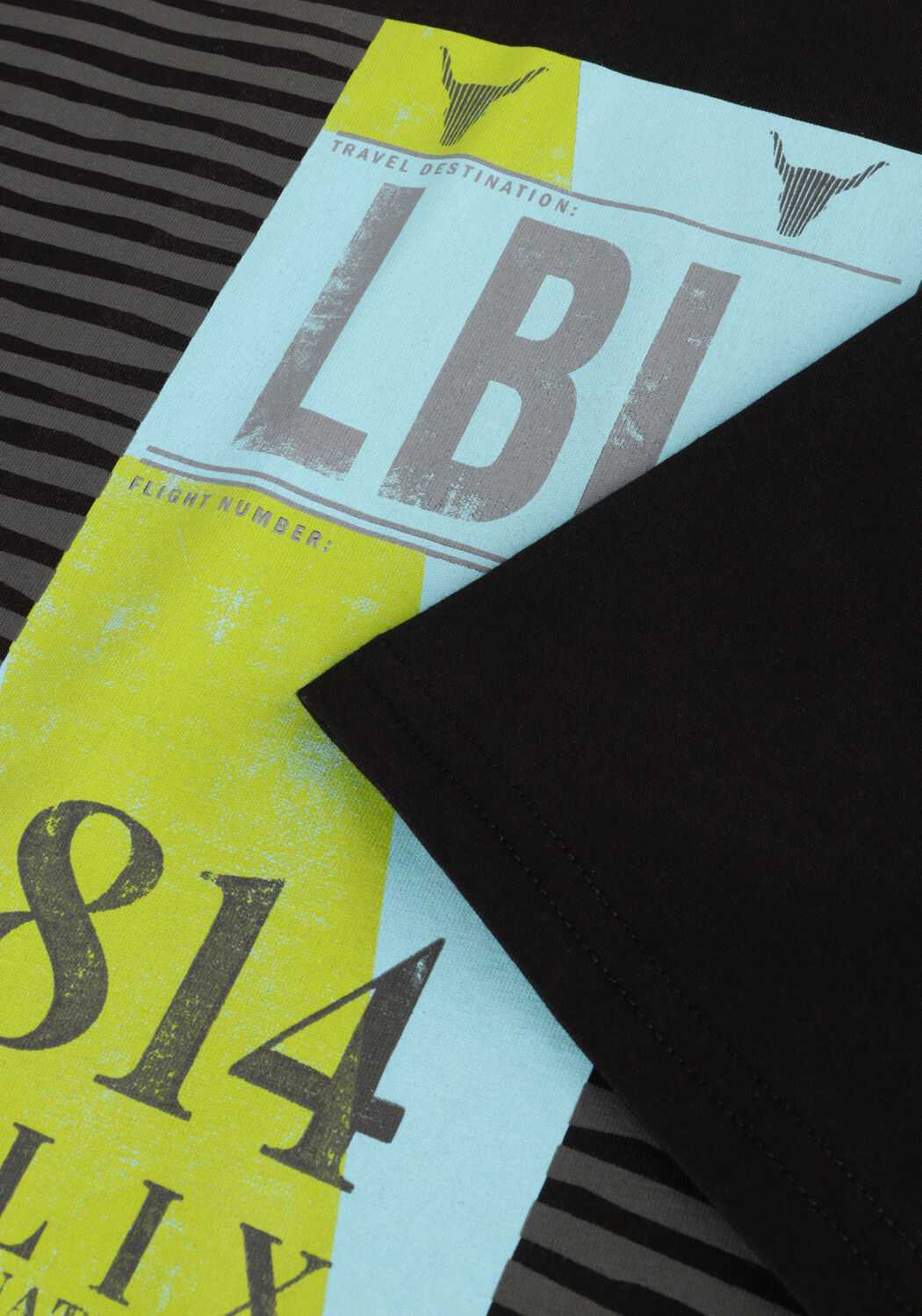 Zwarte ALIX THE LABEL T-shirt LADIES KNITTED TRAVEL CROPPED T-SHIRT - large