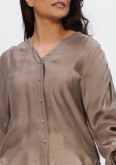 Taupe MSCH COPENHAGEN Blouses MSCHRAMONA RIKKELIA VOLUME SHIRT - large